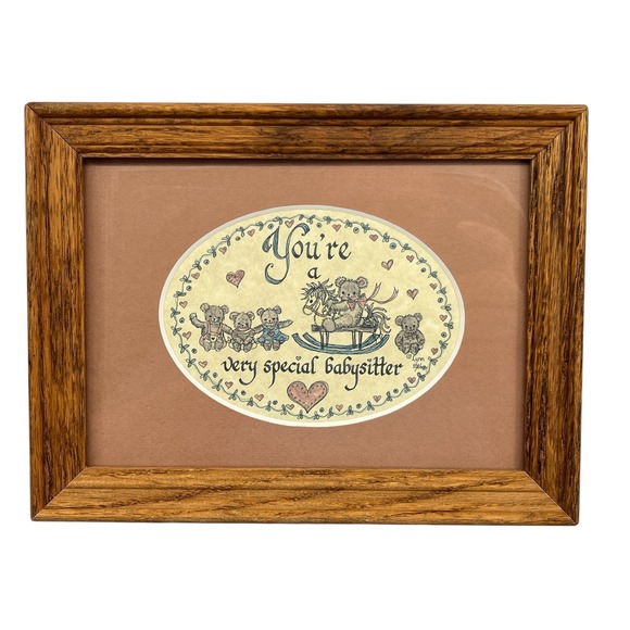 Other - Vintage Lynn Norton Parker Creative Calligraphy Special Babysitter Framed Art